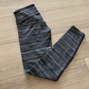 Lululemon Grey & Black Striped Leggings